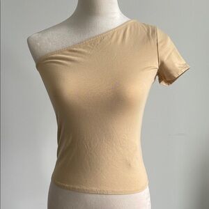 Guess Tan One-Shoulder Blouse